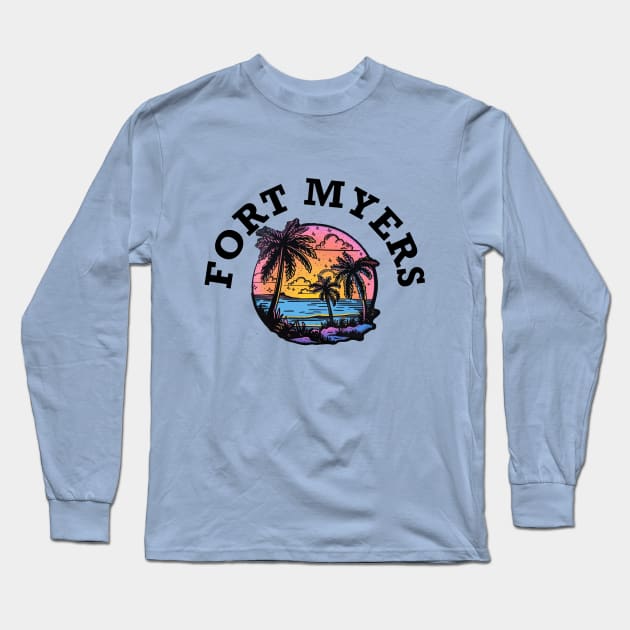 Fort Myers Florida (with Black Lettering) Long Sleeve T-Shirt by VelvetRoom